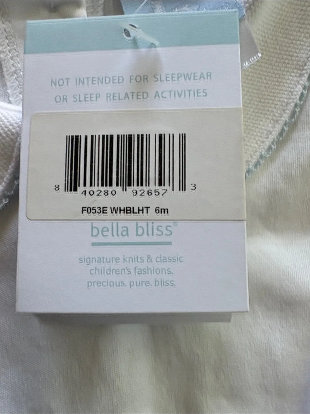 Bella Bliss White Footed One-Piece with Scalloped Peter Pan Collar NWT 6M